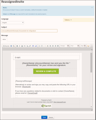 reassigned email template